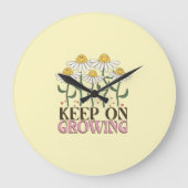 Behaltend auf wachsender positiver Quotes Retro-Bl Große Wanduhr (Vorderseite)