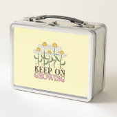 Behaltend auf wachsender positiver Quotes Retro-Bl Metall Brotdose (Vorderseite)