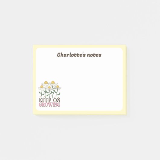Behaltend auf wachsender positiver Quotes Retro-Bl Post-it Klebezettel (Vorderseite)