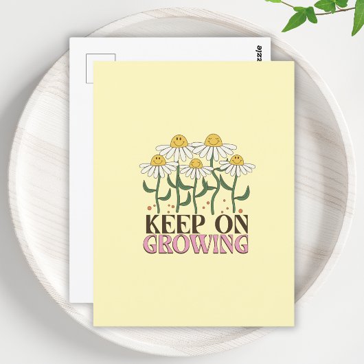 Behaltend auf wachsender positiver Quotes Retro-Bl Postkarte