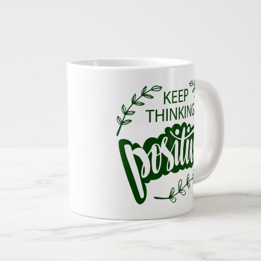 Behaltend Denken positiv Jumbo-Tasse (Vorderseite Rechts)