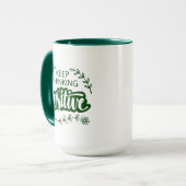 Behaltend Denken positiv Tasse (Vorderseite Links)