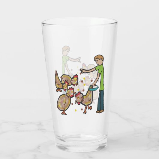 Behaltend Hühnchen Glas (Rückseite)