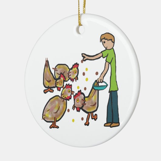 Behaltend Hühnchen Keramik Ornament (Links)