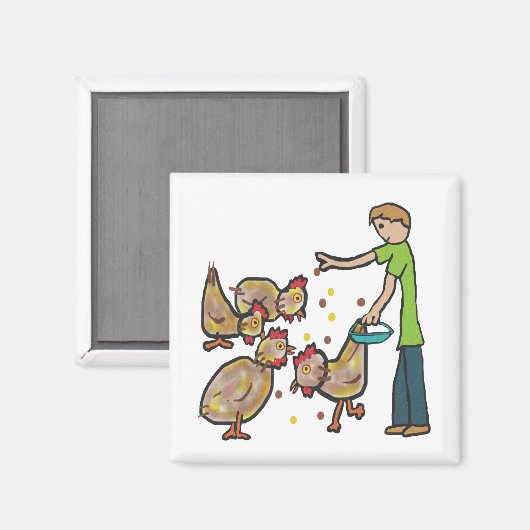 Behaltend Hühnchen Magnet (Vorderseite/Rückseite)
