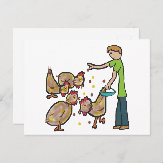 Behaltend Hühnchen Postkarte (Vorne/Hinten)
