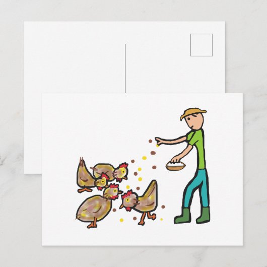 Behaltend Hühnchen Postkarte (Vorne/Hinten)