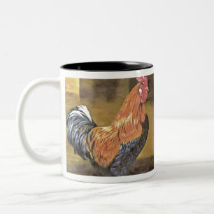Behaltend Hühner auf dem Bauernhof Kunst Zweifarbige Tasse
