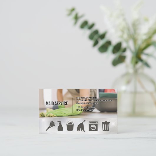 Behaltend Ikonen im Haus | Haushaltshilfe Visitenkarte (Stehend Vorderseite)
