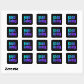 Behaltend inspirierender Farbtext Quadratischer Aufkleber (Blatt)
