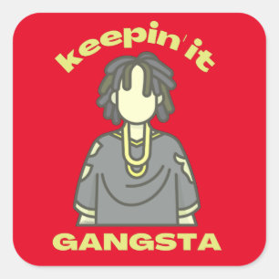 BEHALTEND IT GANGSTA-Hiphop-Musik Quadratischer Aufkleber