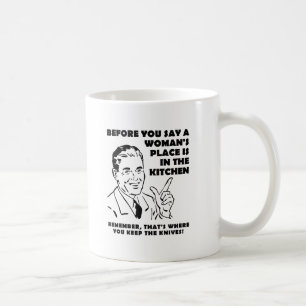Behaltend Messer in der Küche Funny Mug Kaffeetasse