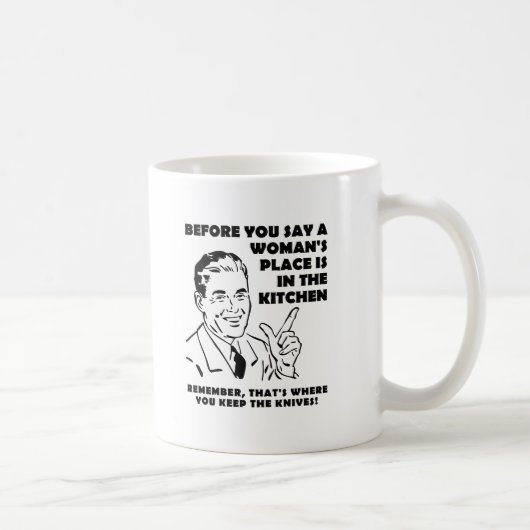 Behaltend Messer in der Küche Funny Mug Kaffeetasse (Rechts)