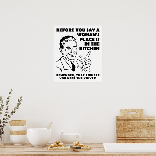 Behaltend Messer in der Küche Funny Poster (Küche)