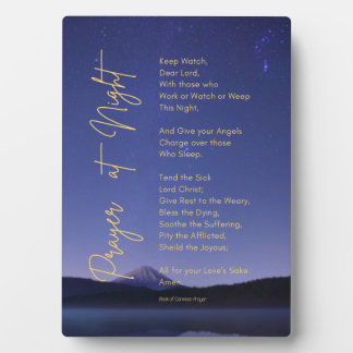 Behaltend Nachtgebet mit Easel Fotoplatte