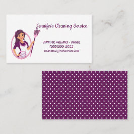 Behaltend Service mit einer Dame, die einen Besen  Visitenkarte