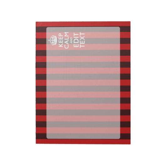 Behaltend Stille deinen Text auf den roten Streife Notizblock (Rotiert)