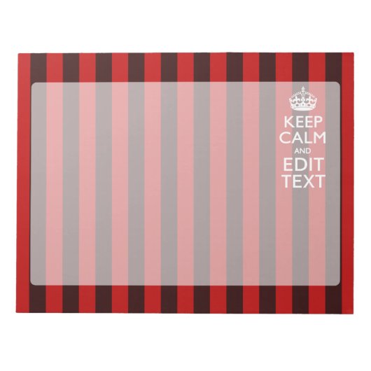 Behaltend Stille deinen Text auf den roten Streife Notizblock (Vorderseite)