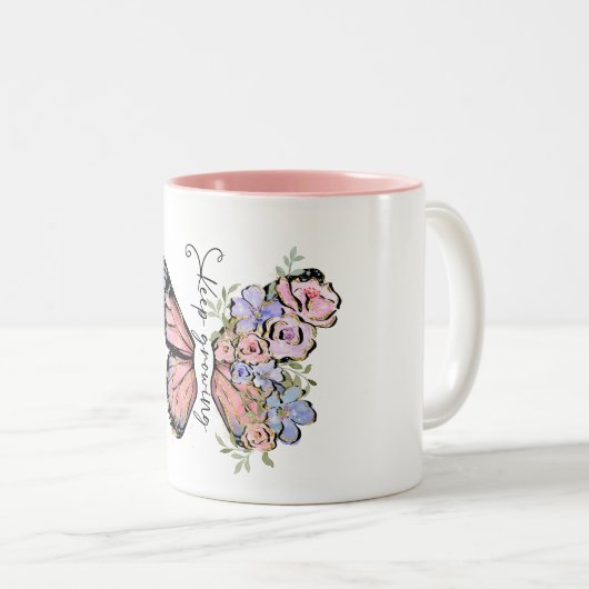 Behaltend Wildblume Zweifarbige Tasse (VorderseiteRechts)