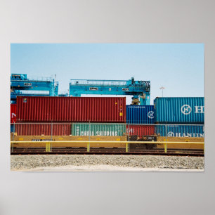 Behälter im Hafen Poster