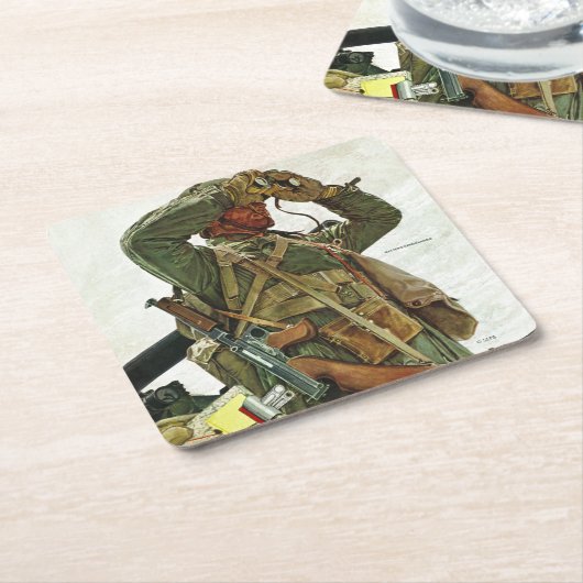 Behälter-Patrouille Rechteckiger Pappuntersetzer (angewinkelt)