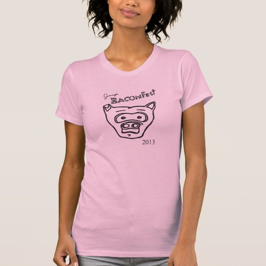 Behälter-Rosa der Damen-BaconFest T-Shirt (Vorderseite)