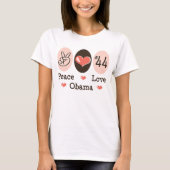 Behälter-Spitze FriedensLiebeObama 44 T-Shirt (Vorderseite)