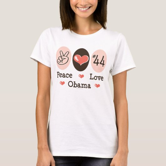Behälter-Spitze FriedensLiebeObama 44 T-Shirt (Vorderseite)
