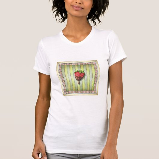 BEHÄLTER-SPITZEN-T - SHIRT - SCHOKOLADE BEDECKTE (Vorderseite)