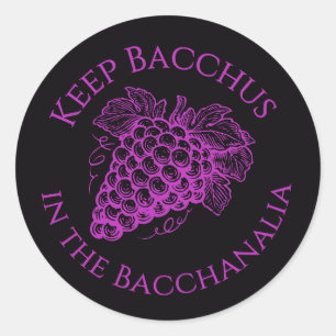 Behaltet Bacchus in den Bacchanalia-Traubenaufkleb Runder Aufkleber