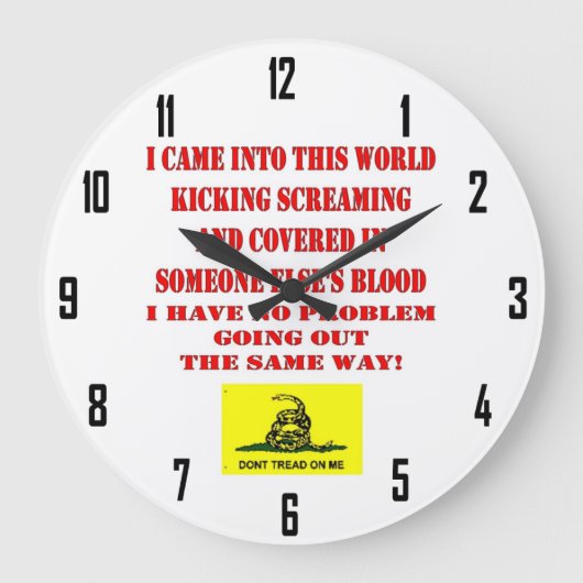 BEHANDELN SIE MICH NICHT GROßE WANDUHR (Vorderseite)