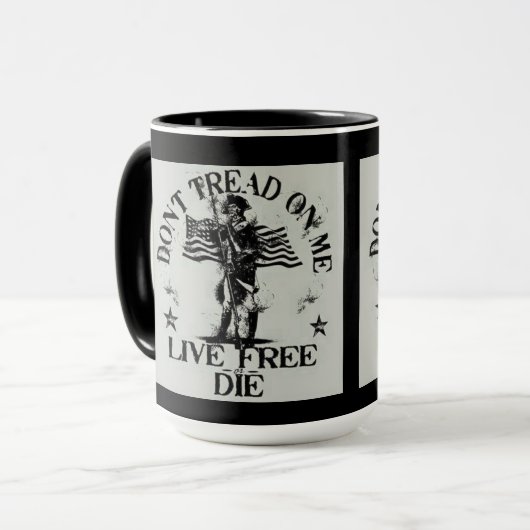 BEHANDELN SIE MICH NICHT, LEBEN SIE FREI ODER DIE TASSE (Vorderseite Links)