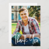 Behandeln von Script Graduate Foto Abschluss Dankeskarte (Vorne/Hinten)