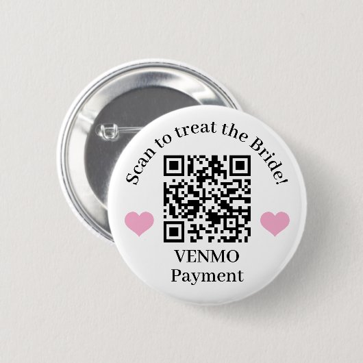 Behandle den QR-Code der Braut Button (Vorne & Hinten)