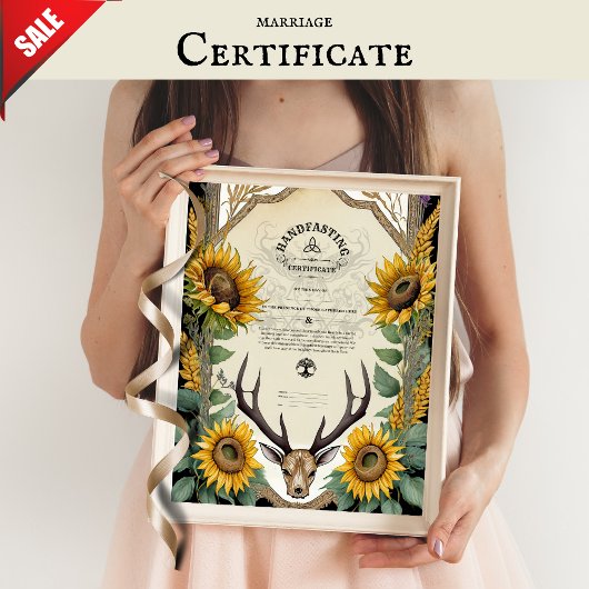 BEHANDLUNG DER ZERTIFIKATSTAG ANTLERS PAGAN FLORAL POSTER