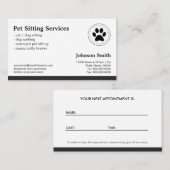 Behandlung von Haustieren - Ernennung Terminkarte (Vorne/Hinten)