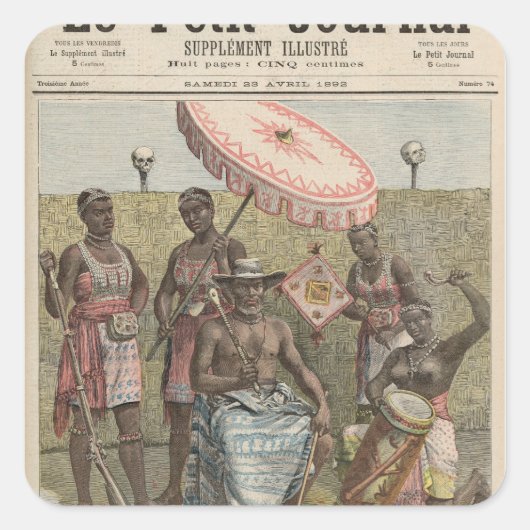 Behanzin King of Dahomey Quadratischer Aufkleber (Vorderseite)