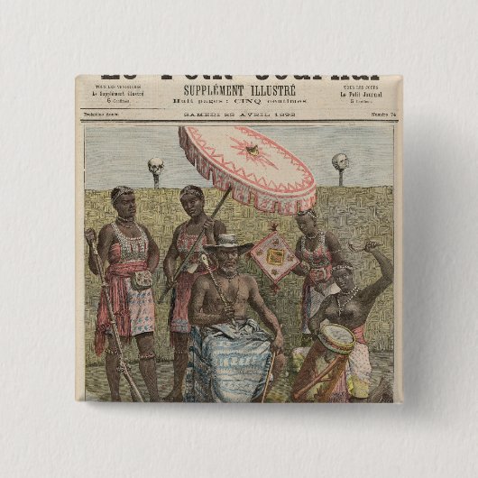 Behanzin König von Dahomey Button (Vorderseite)