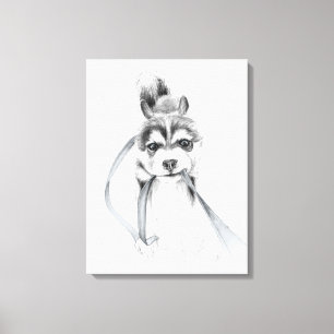 Beharrlichkeit, ein sibirischer Husky Leinwanddruck