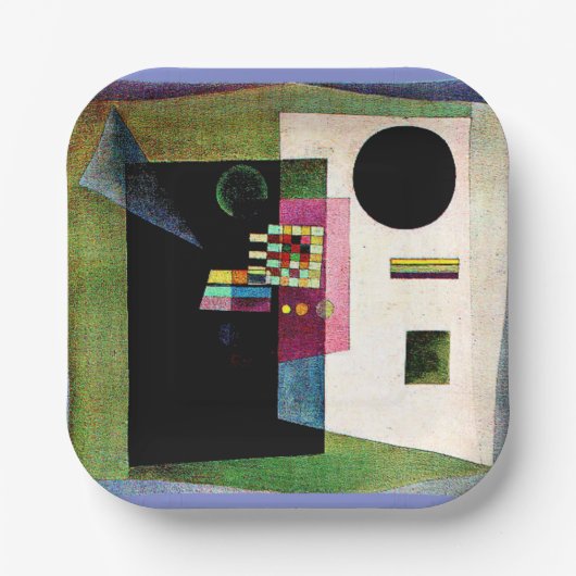 Behauptend, abstrakte Malerei von Kandinsky, Pappteller (Vorderseite)