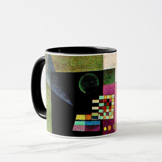 Behauptend, abstraktes Gemälde von Kandinsky, Tasse (Vorderseite Links)