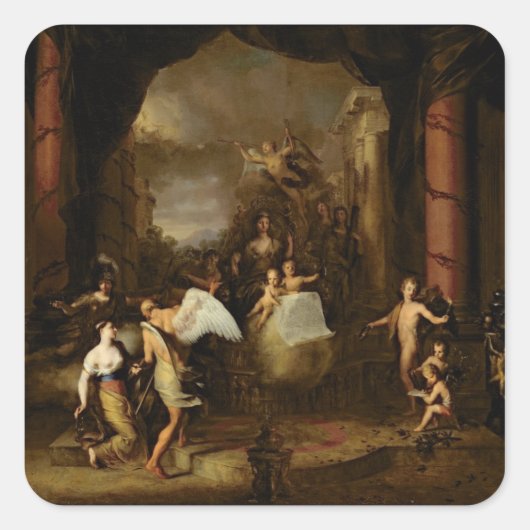 Behauptung der Stadt Amsterdam Quadratischer Aufkleber (Vorderseite)