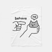 Behave No Funny Cat Meme Cartoon Design Fleecedecke (Vorderseite)