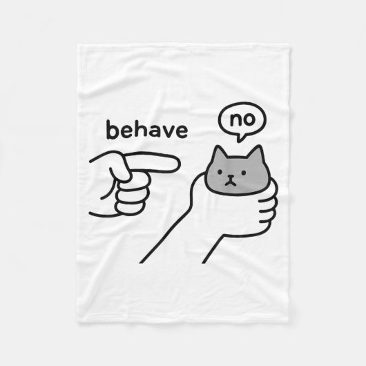 Behave No Funny Cat Meme Cartoon Design Fleecedecke (Vorderseite)