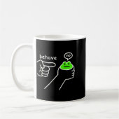 Behave No Funny Frog Meme Humor Kaffeetasse (Links)