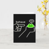 Behave No Funny Frog Meme Humor  Karte (Gelbe Blume)