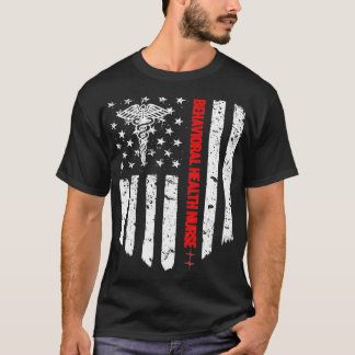 Behavioral Health Nurse American Flag Registriert  T-Shirt