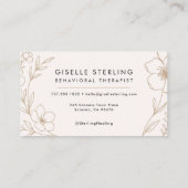 Behavioral Therapist Botanical Floral  Visitenkarte (Rückseite)