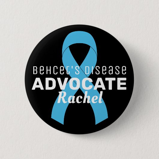 Behcet's Disease Advocate Ribbon Black Button (Vorderseite)