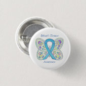 Behcet's Disease Awareness Butterfly Ribbon Button (Vorne & Hinten)